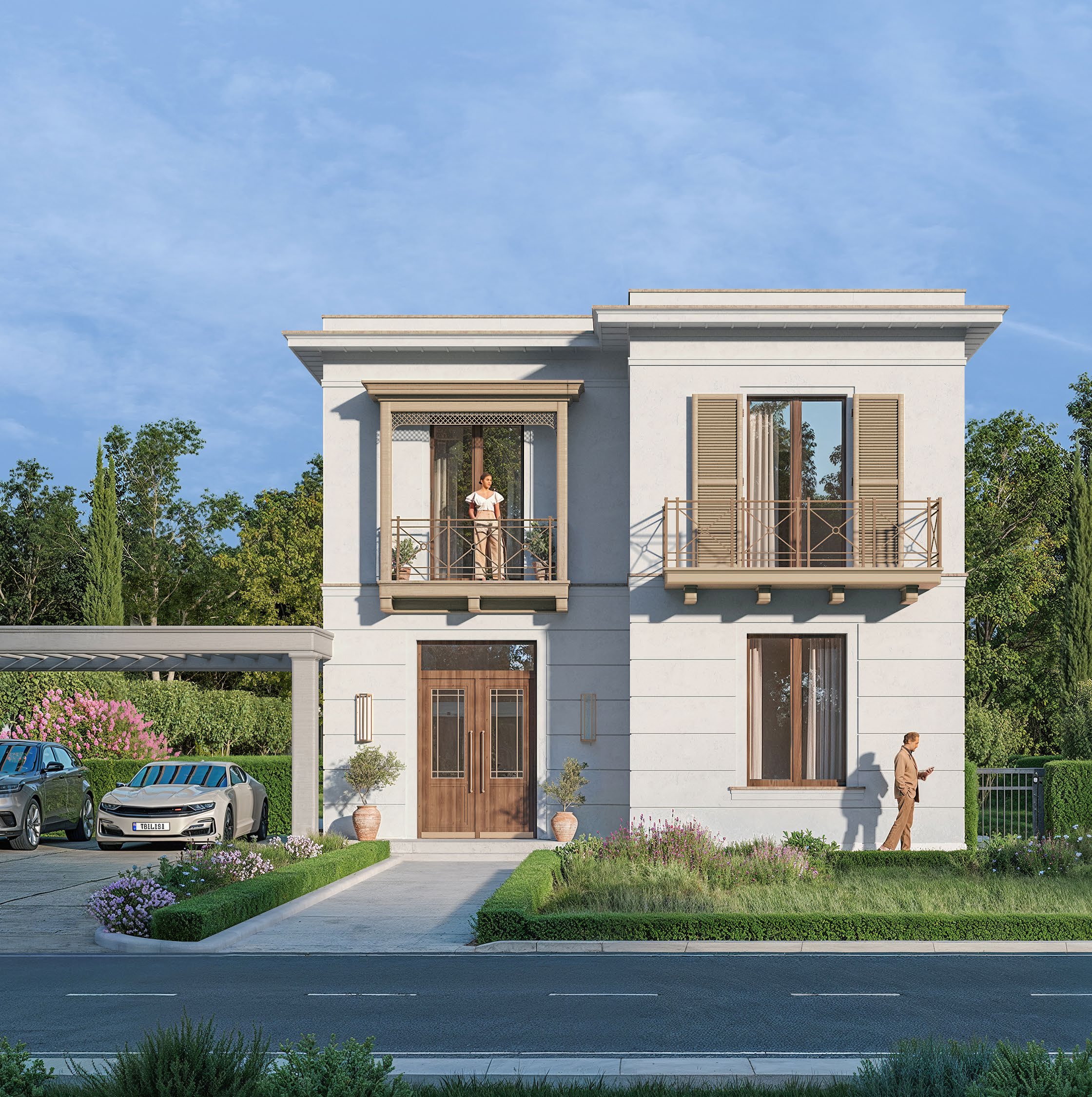 Cedar villa at Tbilisi Waterfront — four-bedroom luxury home set in private landscaped plot