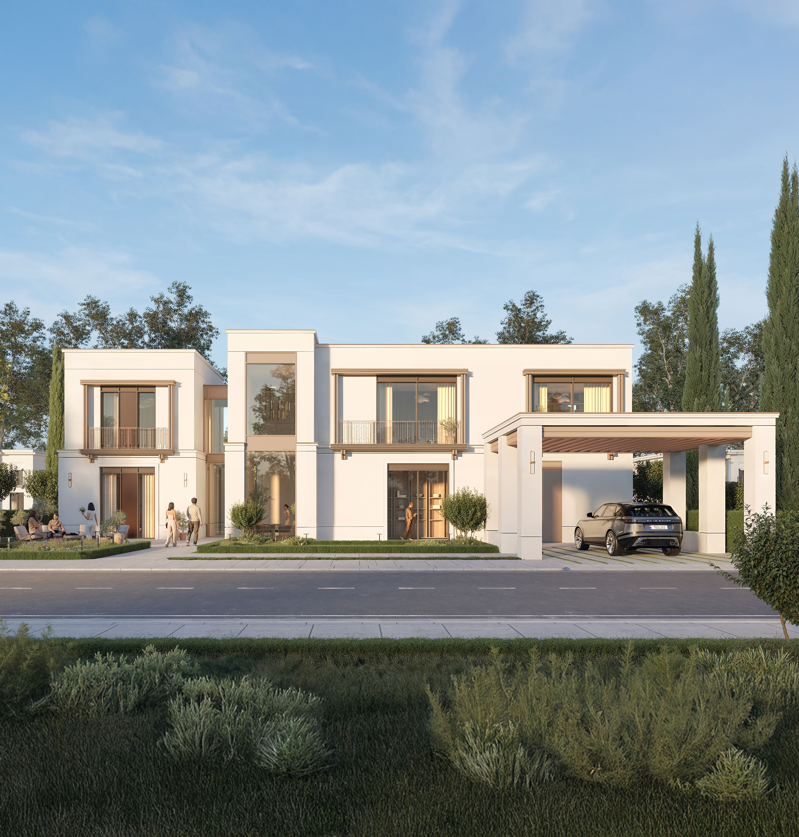 Rivera villa exterior at Tbilisi Waterfront — six-bedroom luxury home with modern architecture