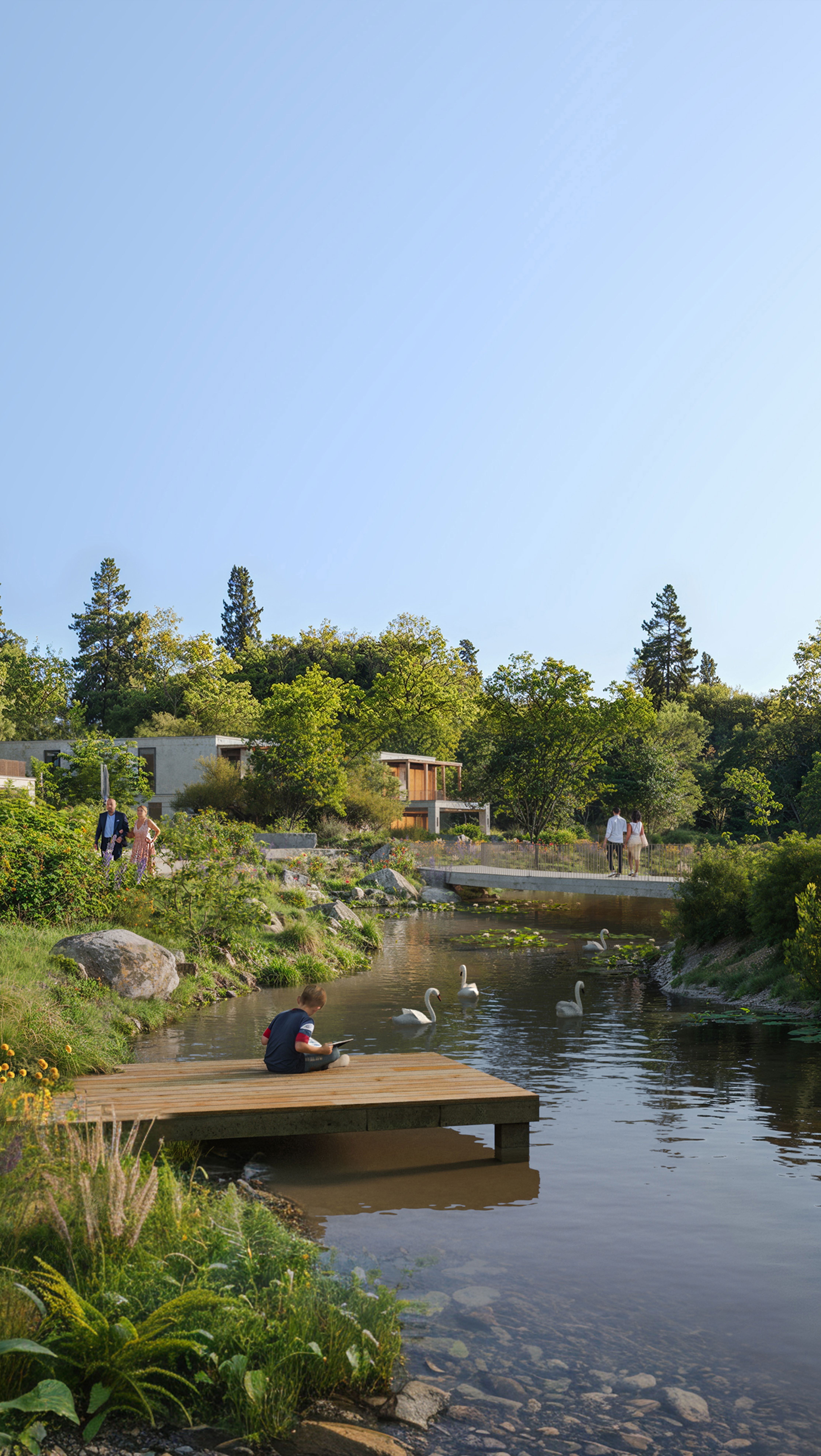 Waterfront shores at Tbilisi Waterfront — scenic views of the Kura River promenade
